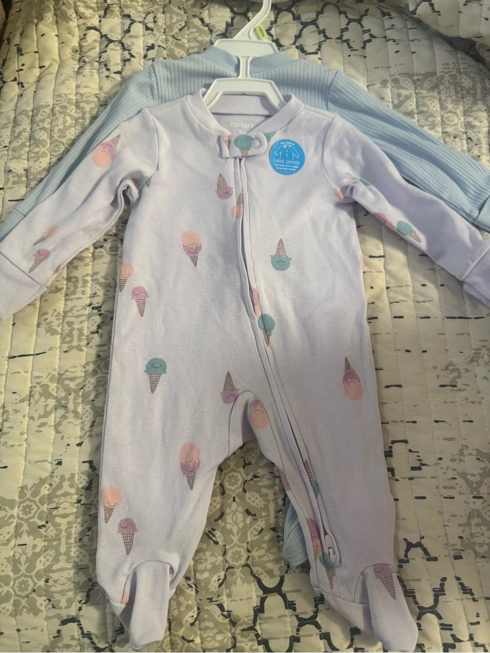 Carter's Light Purple Ice Cream Print Footed One-Piece